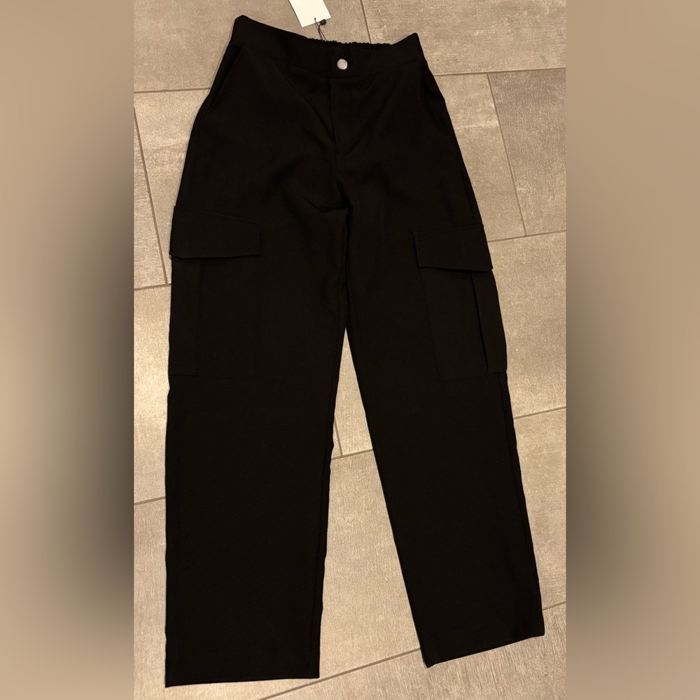 Zara black cargo pants women size xs